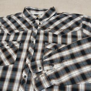 Cody James XXL Mens Shirt Western Cowboy Pearl Snap‎ Embroidered Flannel Like